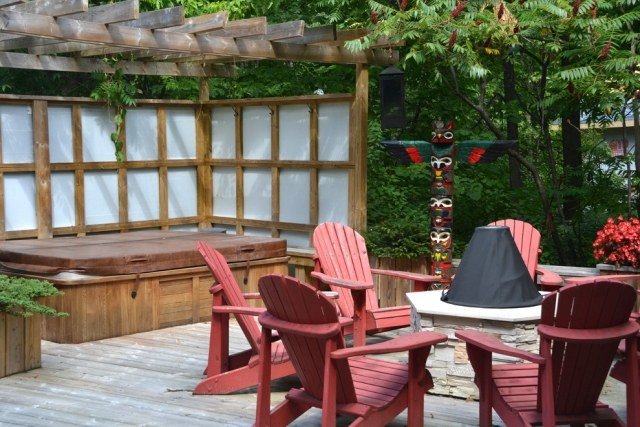 sekretess skärm terrass bubbelpool spis adirondack fåtölj