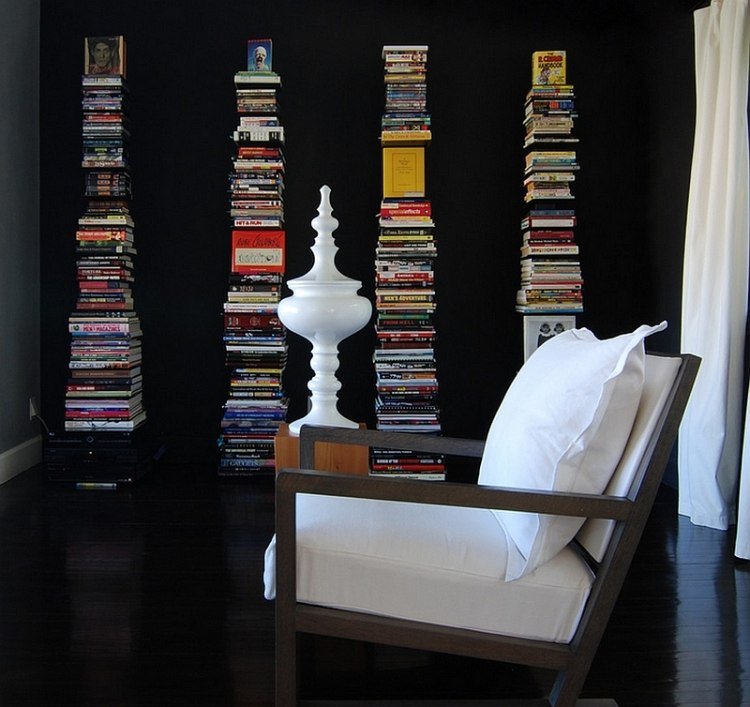 Stack av böcker dekoration idé lägenhet Dekoration med böcker