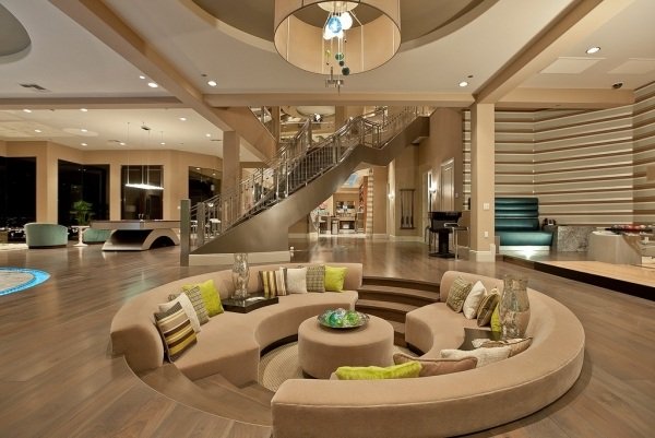 Hotel Foyer Design Idéer Inbyggda kuddar med rund soffa
