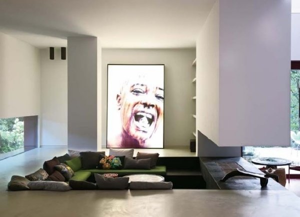 Sittgrupp lounge design inomhus vägg design idéer