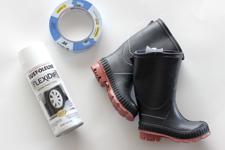 örter-bastelidden-barn-gummistövlar-diy-material-spray-paint-tesaband-nytt