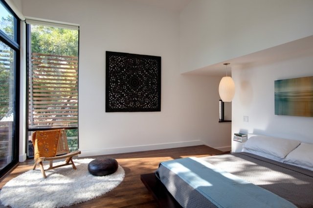 zen inspirerad sovrum fri avslappnad atmosfär