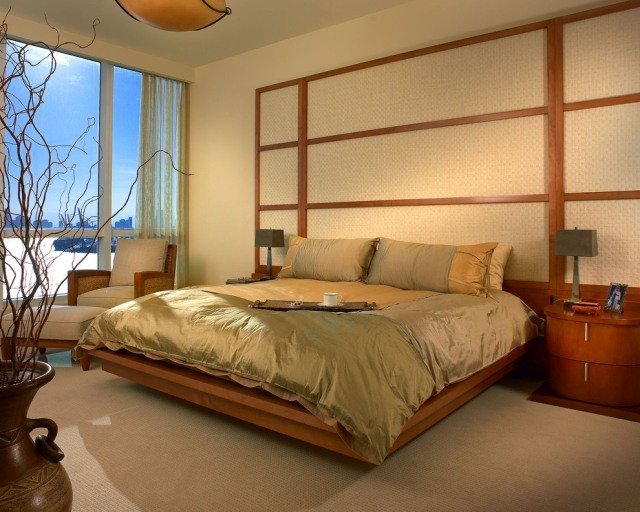 sovrum design traditionell japansk shoji vägg accent