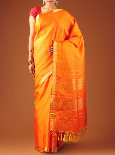 Orange Pattu Saree