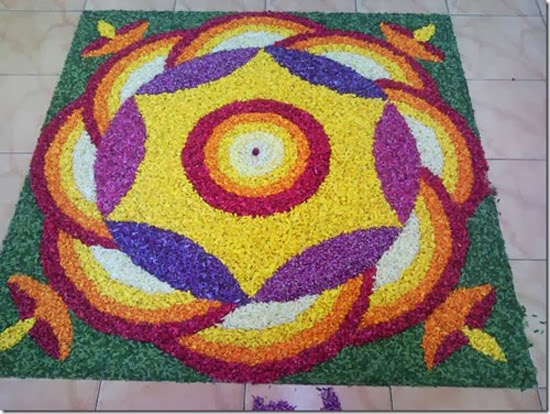 Λουλούδι Rangoli σε κυκλική κίνηση