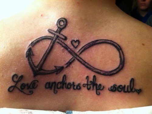 Anchor Infinity Tattoo Design miehille