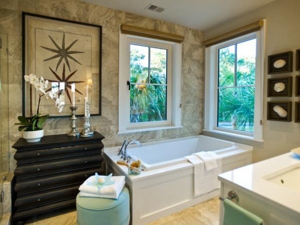 deco idéer för badrummet marmor väggplattor orkidéer väggkonst