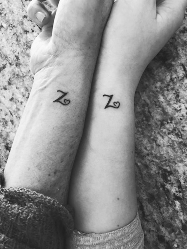 Ζ Letter Couple Tattoo