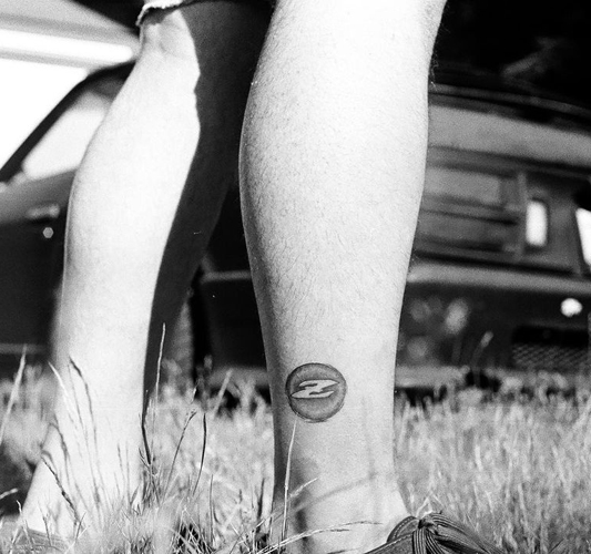 Ζ Letter Brand Tattoo On The Leg