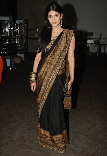 South Indian Designer Black and Golden Saree 13