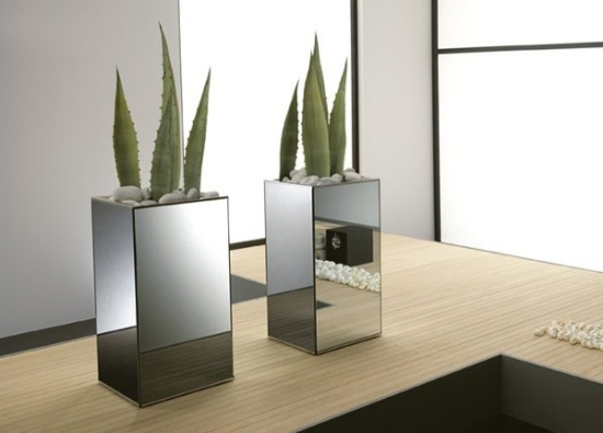 Kaktus vas-metall spegel yta design kontor
