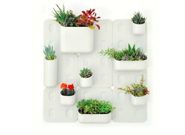 minimalistiska blomkrukor vit färg grönare hemma