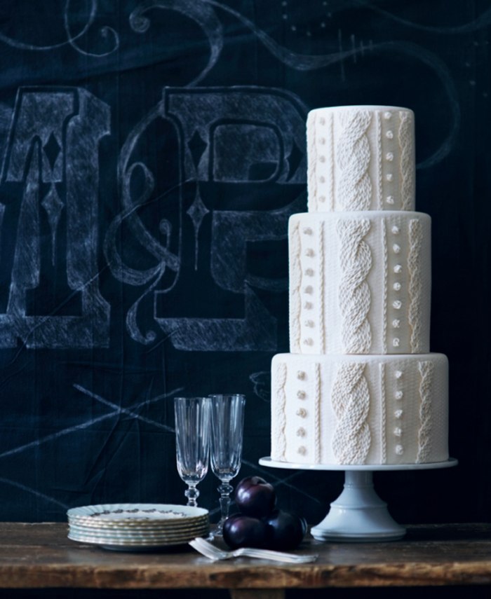 idéer-för-bröllop-tårta-dekoration-rustika-bröllop-stickmönster