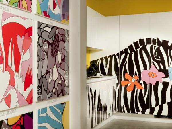 färgglada väggklistermärken kök dekoration zebra djur