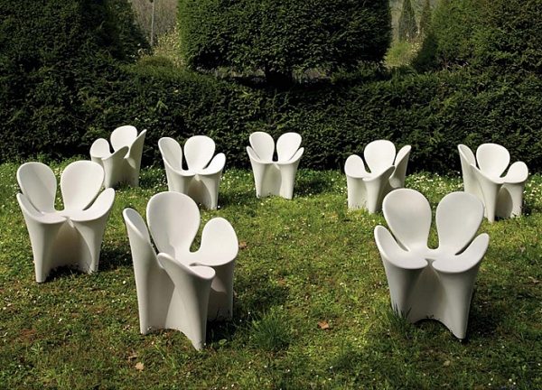 Clover leaf chair utemöbler vit