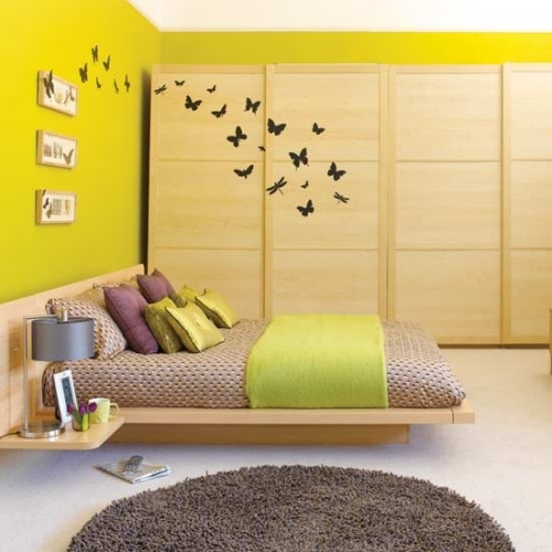 20 coola idéer för väggklistermärke design sovrum fluga