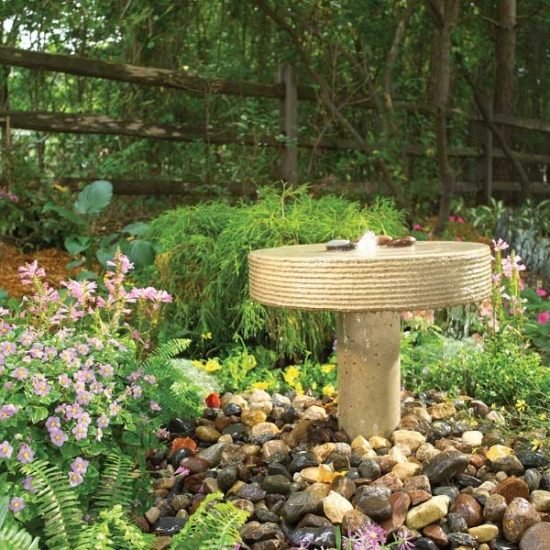Vatten trädgård idéer fontän design trä staket
