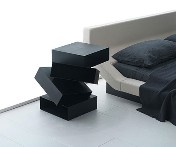idéer nattduksbord med ovanlig design geometrisk