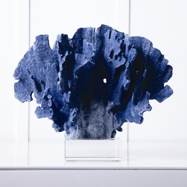 maritim-sommar-dekoration-för-hem-blå-skulptur-koraller