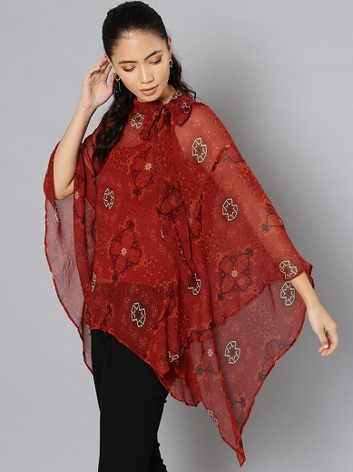 Sifonki Kaftan -paidat Kimono -hihoilla