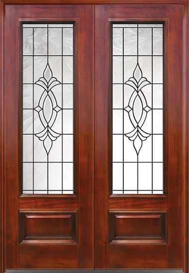 Kahden oven muotoilu lasilla