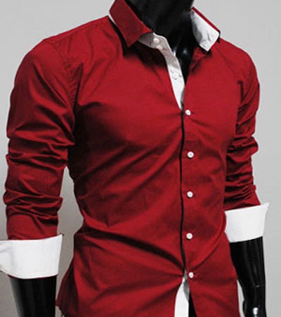 Μοντέρνο κόκκινο πουκάμισο για άνδρες