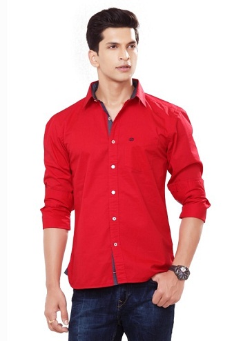 Κόκκινο βαμβακερό πουκάμισο
