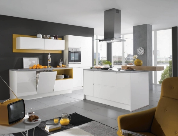 Vitt kök Gula höjdpunkter Designidéer Nobilia