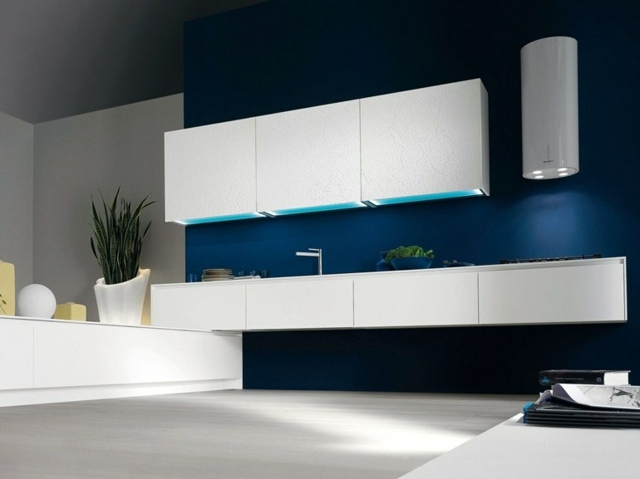 Väggfärg blå idéer modern minimalistisk design