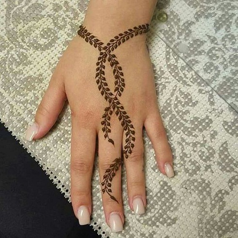 Lehtikuvio Finger Mehndi -mallit