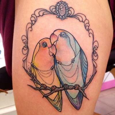 Χαριτωμένα τατουάζ ζευγαριού πουλιών
