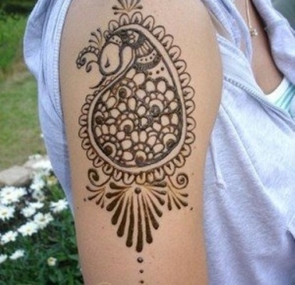 Peacock Mehandi Tatuointimallit aseille