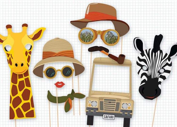 temafest-idéer-rekvisita-masker-giraff-zebra-safari-dekoration