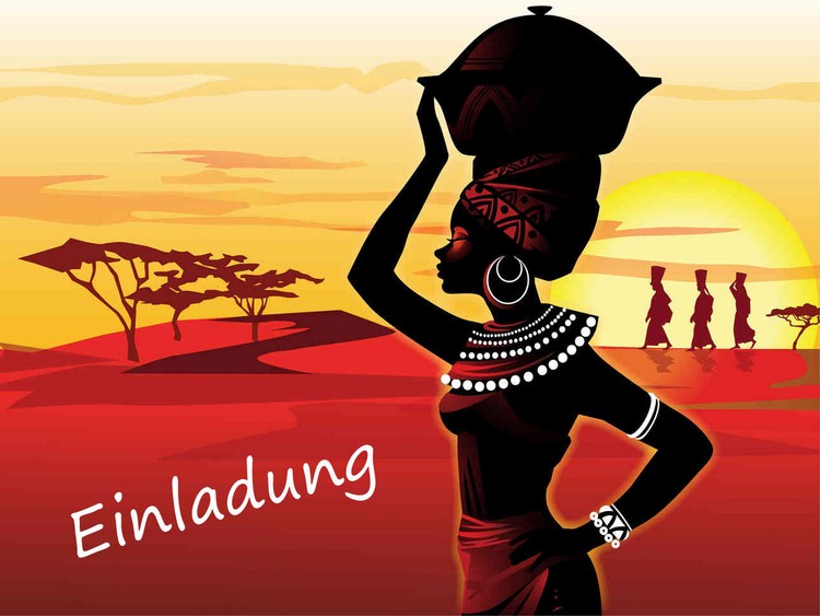 temafest-idéer-firande-afrika-inbjudningskort-afrikansk kvinna