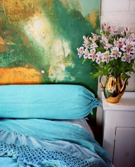 Oljemålning klassisk sovrum design blomma vas
