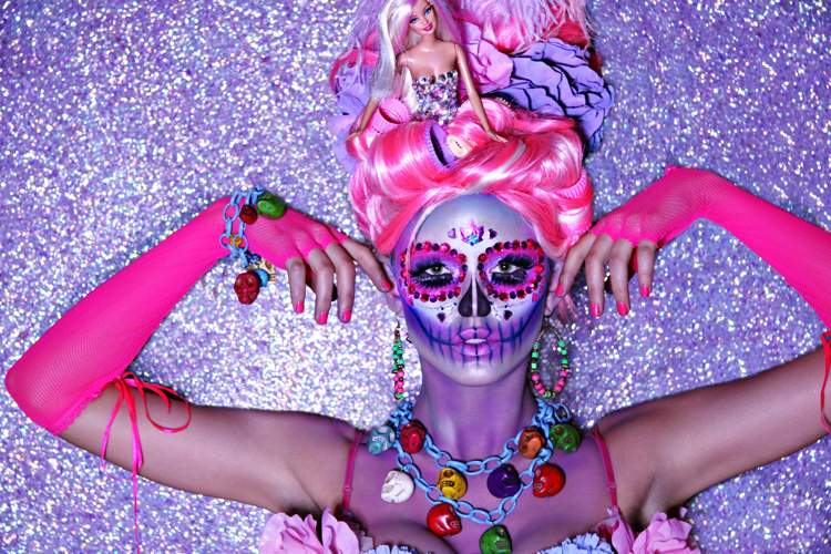 Makeup-tips för Halloween-smink-socker skalle-ljusa färger