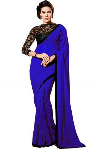The Deep Blue Saree Για Μπλούζες με Πανέμορφο μανίκι