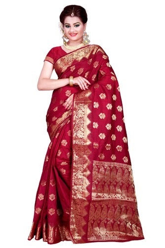 Punainen Pochampally Silk Saree