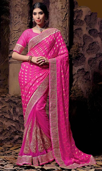 Σχεδιαστής Pink Party Wear Saree