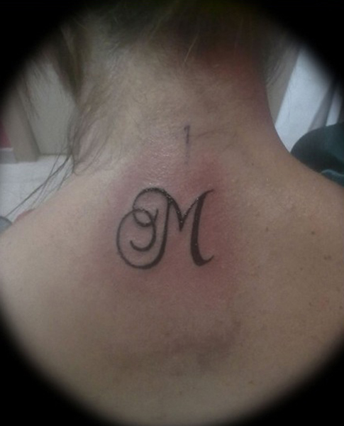 Plain M Design Tattoo
