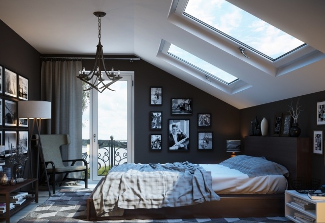 sovrum-loft-fönster-foto-vägg-dekoration