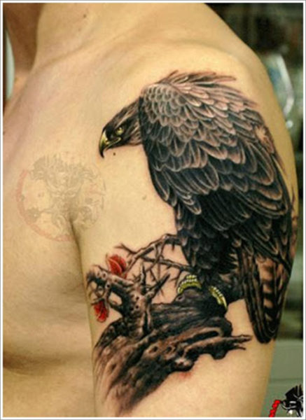 Eagle On A Branch Tattoo on Hand
