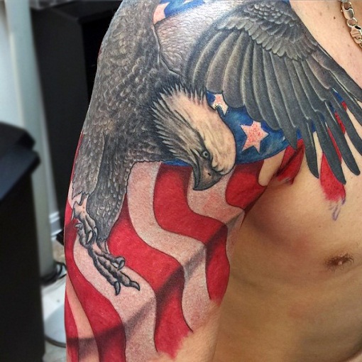 Fighting Eagle Sleeve Tattoo Design