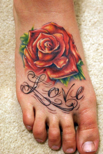 Ihana Rose Tattoo Design jalka