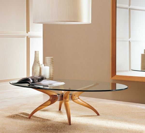 oval soffbord glas modernt vardagsrum