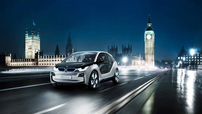 BMW i3 2014 nattkörning i London