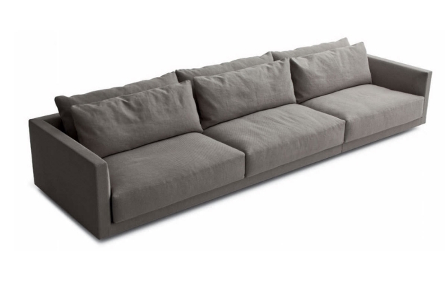 modern stoppad soffa tre sits grå jean marie massaud