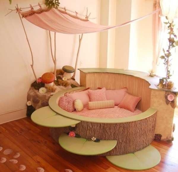 barn-moderna-sömn-säng-rosa-dekoration