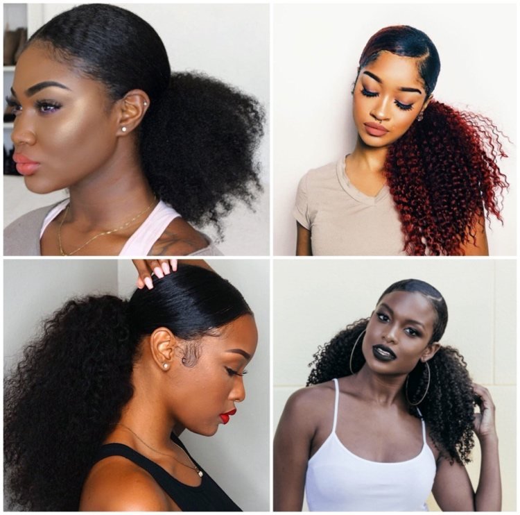 afro lockar frisyr hästsvans i snygg rygg look