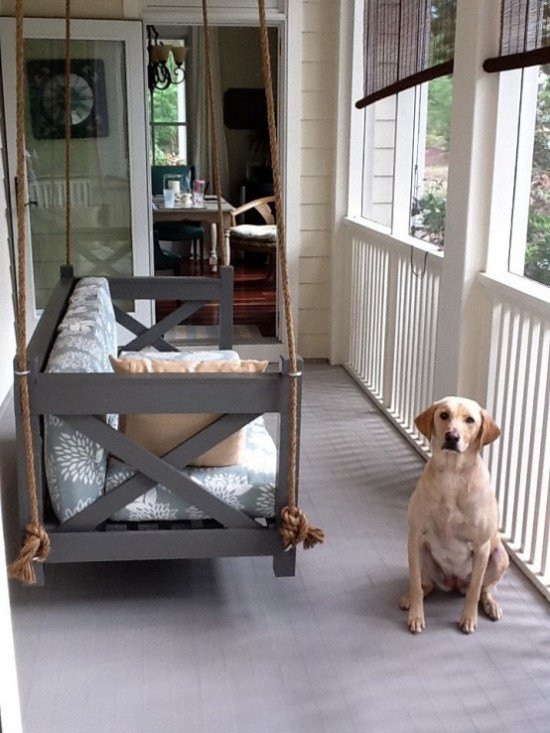 bäddsoffa veranda idéer för utomhushängande sängdesign